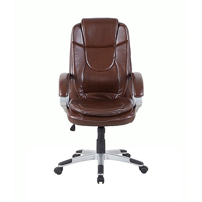 Scaun directorial GN27, piele ecologica, polipropilena, mecanism balans, 95 kg, maro [3]