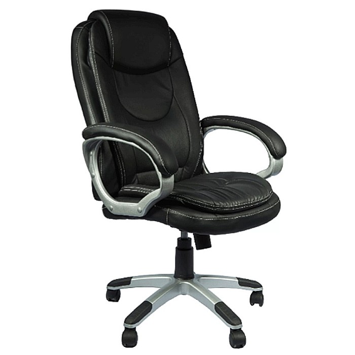 Scaun directorial GN27, piele ecologica, polipropilena, mecanism balans, 95 kg, maro [3]