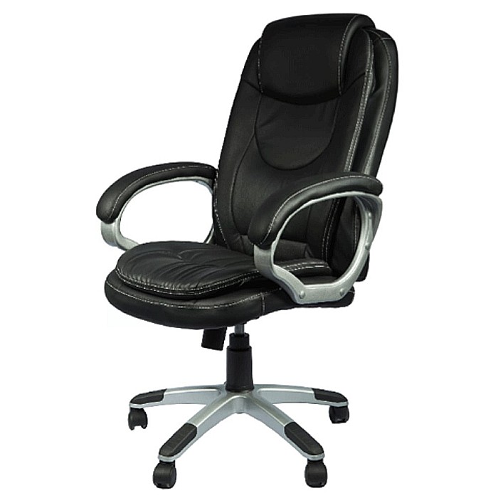 Scaun directorial GN27, piele ecologica, polipropilena, mecanism balans, 95 kg, maro [1]