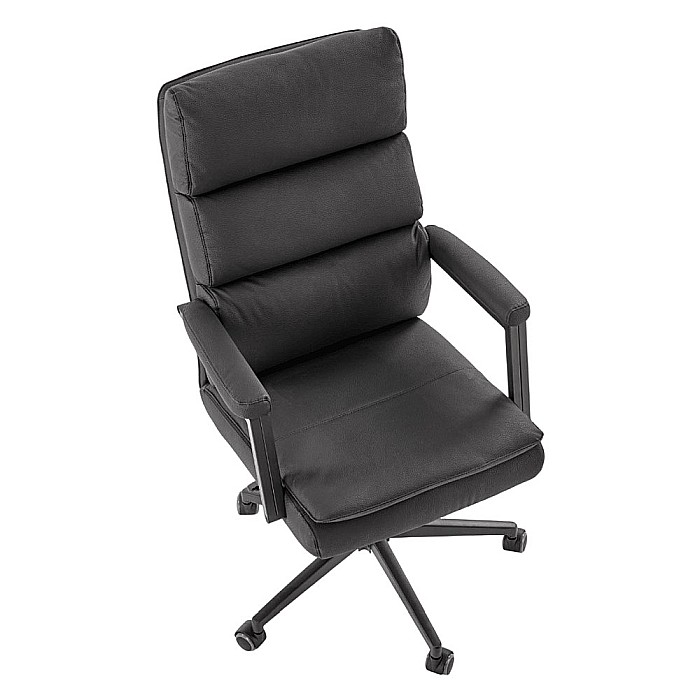 Scaun directorial HM Adriano 2, piele ecologica, inaltime reglabila, mecanism de balansare, 100 kg, negru [3]