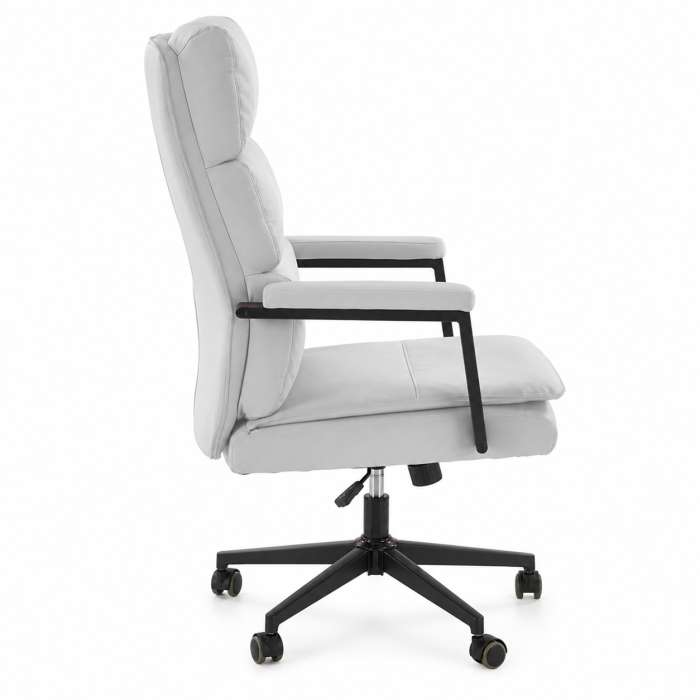 Scaun directorial HM Adriano 2, piele ecologica, inaltime reglabila, mecanism de balansare, 100 kg, gri [4]