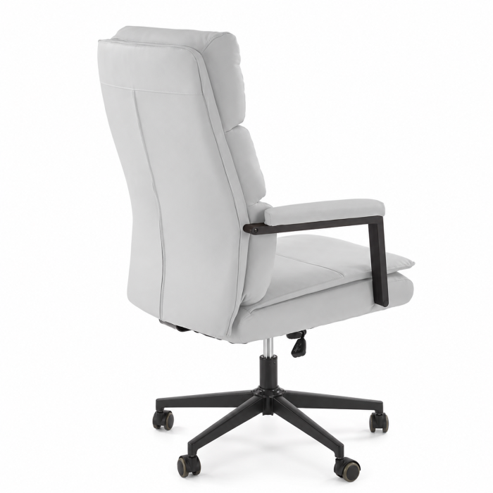 Scaun directorial HM Adriano 2, piele ecologica, inaltime reglabila, mecanism de balansare, 100 kg, gri [7]