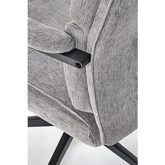 Scaun directorial HM Adriano, stofa, inaltime reglabila, mecanism de balansare, perne duble, 100 kg, gri [6]