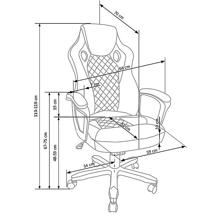 Scaun directorial HM Baffin rosu - negru [3]