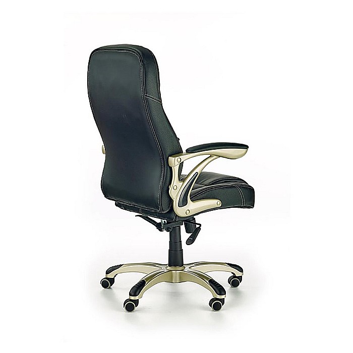 Scaun directorial HM Carlos, Piele ecologica perforata, Roti cauciucate, Inaltime ajustabila, Mecanism multiblock, 136 Kg, Negru [2]