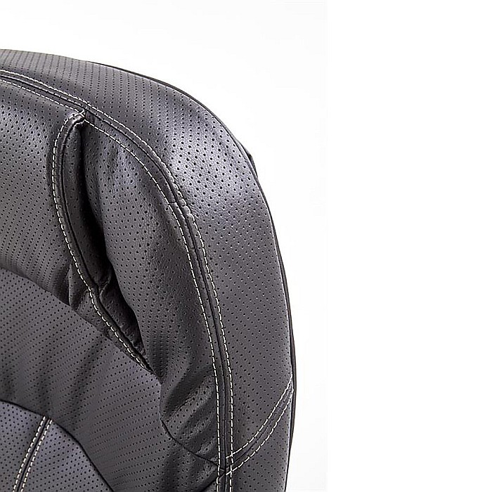 Scaun directorial HM Carlos, Piele ecologica perforata, Roti cauciucate, Inaltime ajustabila, Mecanism multiblock, 136 Kg, Negru [6]