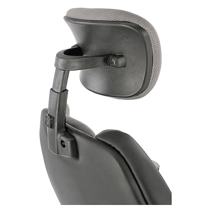 Scaun directorial HM Chrono, suport lombar, mecanism de balans, tetiera reglabila, piele ecologica/stofa, 120 kg, gri/negru [6]