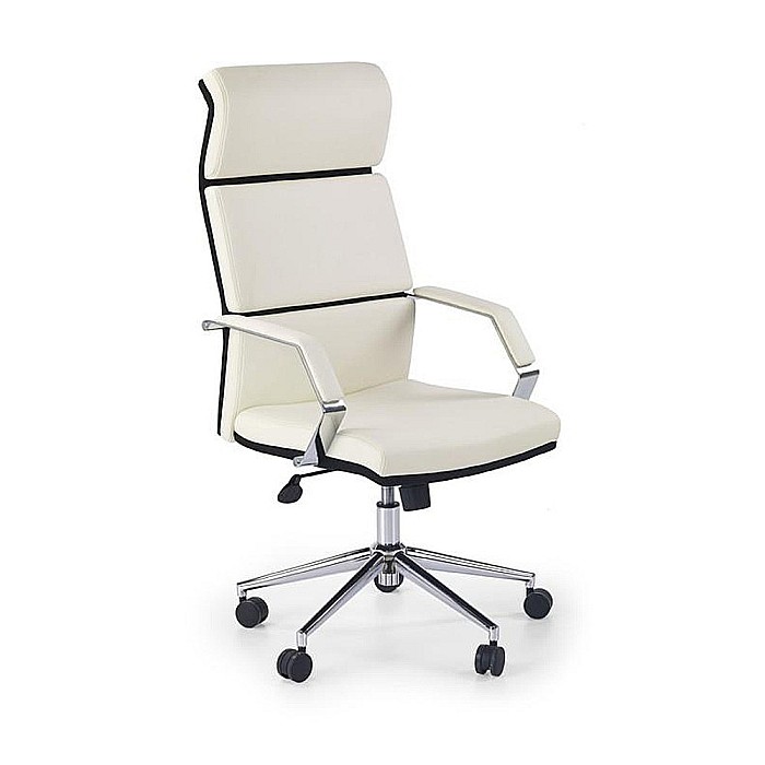 Scaun directorial HM Costa, Ergonomic, Cadru Otel, Piele ecologica, Inaltime ajustabila, Mecanism balansare, 110 kg, 124x60x63 cm, Crem [6]