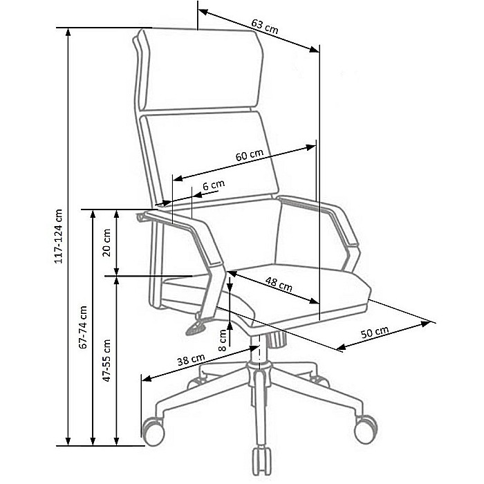 Scaun directorial HM Costa, Ergonomic, Cadru Otel, Piele ecologica, Inaltime ajustabila, Mecanism balansare, 110 kg, 124x60x63 cm, Crem [5]