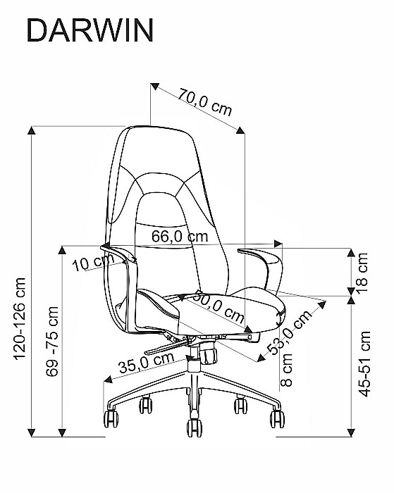 Scaun directorial HM Darwin, piele ecologica, confortabil, mecanism multiblock, 100 kg, capuccino [11]