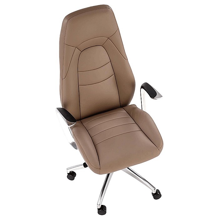 Scaun directorial HM Darwin, piele ecologica, confortabil, mecanism multiblock, 100 kg, capuccino [4]