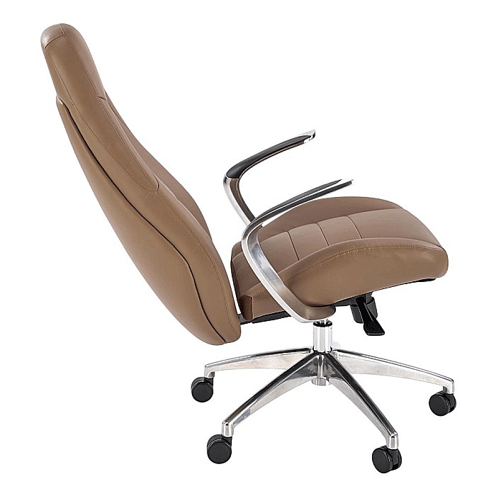 Scaun directorial HM Darwin, piele ecologica, confortabil, mecanism multiblock, 100 kg, capuccino [2]