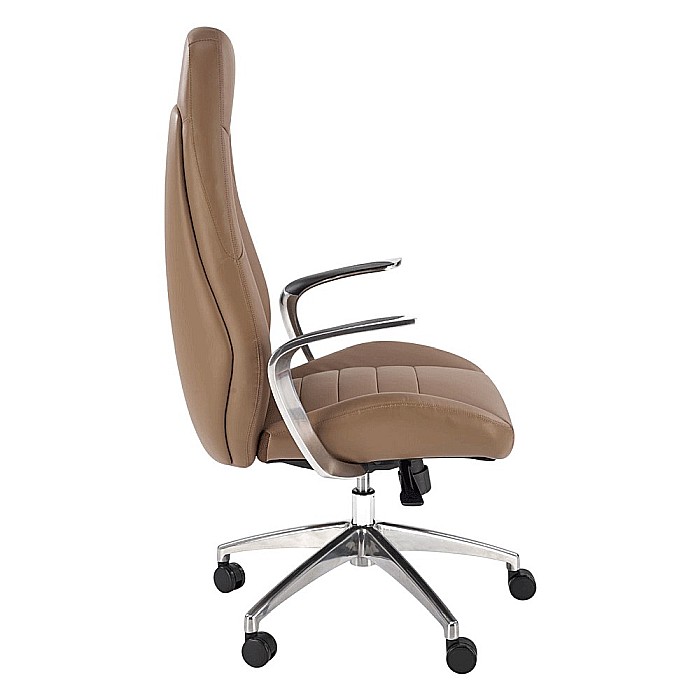 Scaun directorial HM Darwin, piele ecologica, confortabil, mecanism multiblock, 100 kg, capuccino [3]