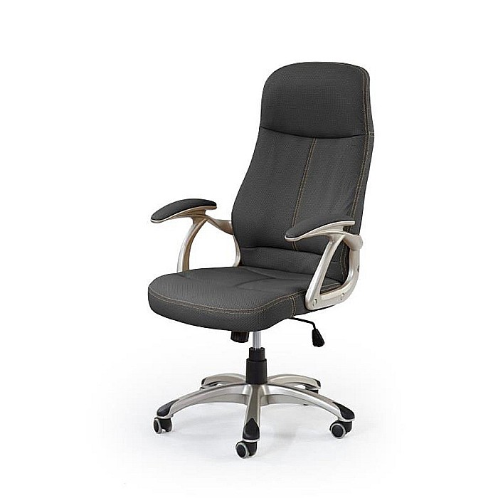 Scaun directorial HM Edison, Cadru Polipropilena, Piele ecologica, Inaltime ajustabila, Sistem Balansare, 120 kg, 118x64x70 cm, Negru [2]