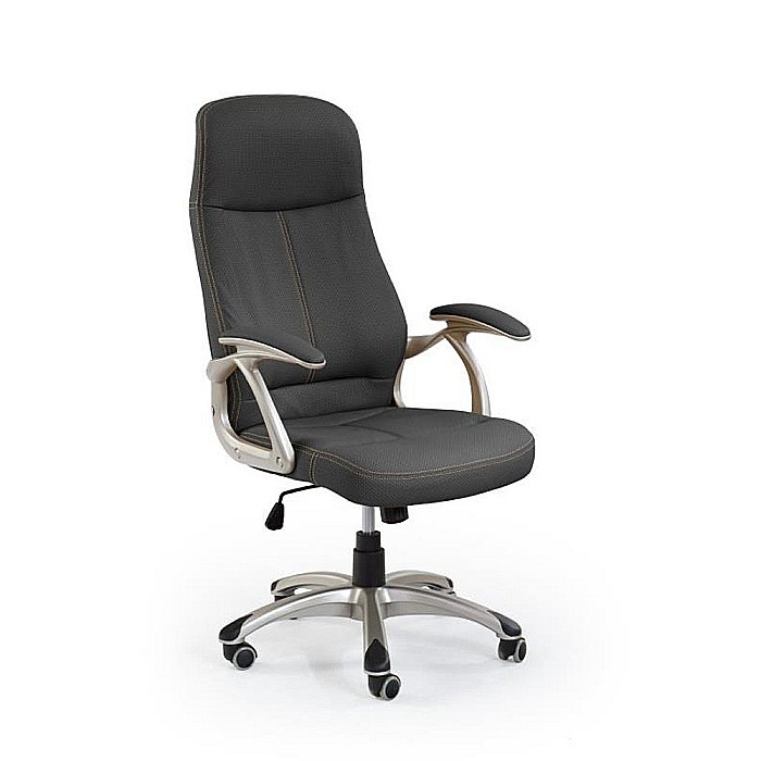 Scaun directorial HM Edison, Cadru Polipropilena, Piele ecologica, Inaltime ajustabila, Sistem Balansare, 120 kg, 118x64x70 cm, Negru [1]