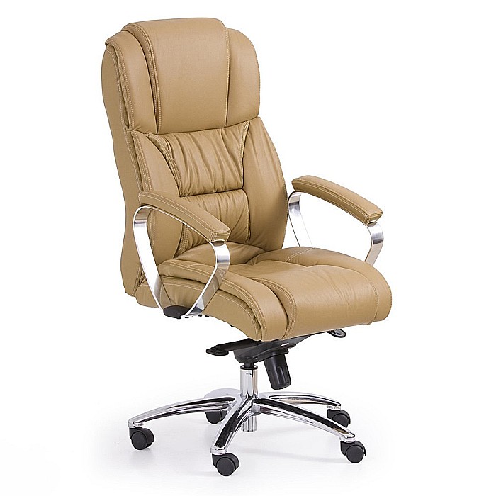 Scaun directorial HM Foster, Piele naturala, Mecanism Multiblock, Suport lombar, Inaltime ajustabila, 120 kg, 125x68x54 cm, Maro [1]