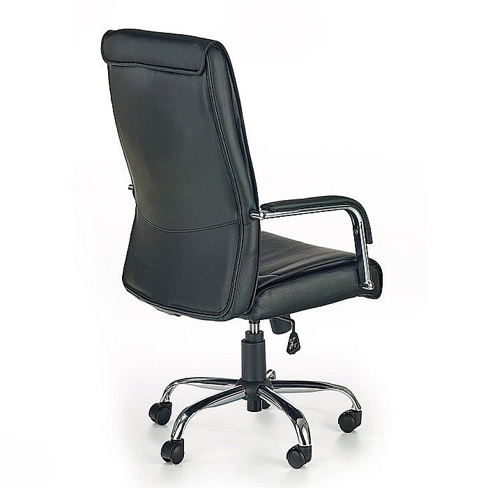 Scaun directorial HM Hamilton, Piele ecologica, Inaltime ajustabila, Mecanism balansare, 150 kg, 111x60x51 cm, Negru [5]