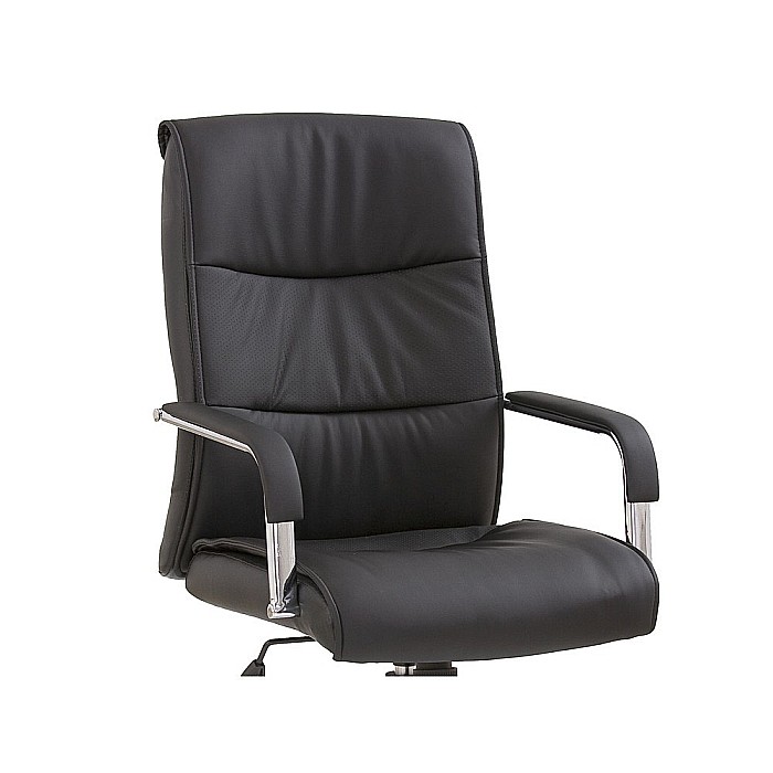 Scaun directorial HM Hamilton, Piele ecologica, Inaltime ajustabila, Mecanism balansare, 150 kg, 111x60x51 cm, Negru [3]