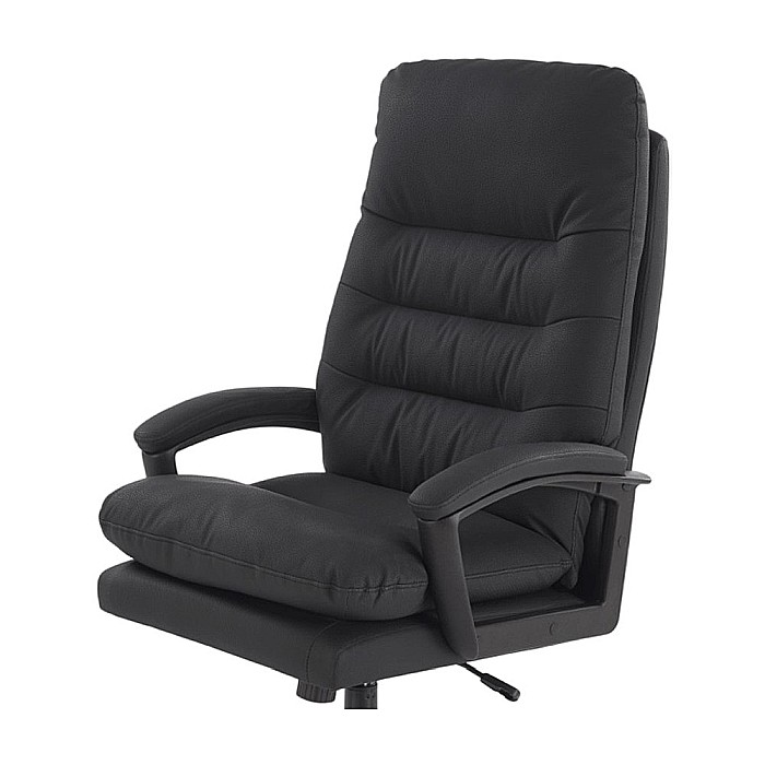 Scaun directorial HM Harbor, piele ecologica, inaltime reglabila, mecanism de balansare, perne duble, 120 kg, negru [2]