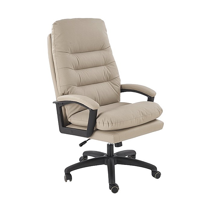 Scaun directorial HM Harbor, piele ecologica, inaltime reglabila, mecanism de balansare, perne duble, 120 kg, bej [2]