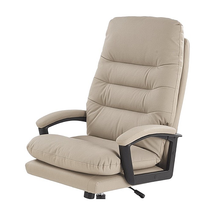 Scaun directorial HM Harbor, piele ecologica, inaltime reglabila, mecanism de balansare, perne duble, 120 kg, bej [3]
