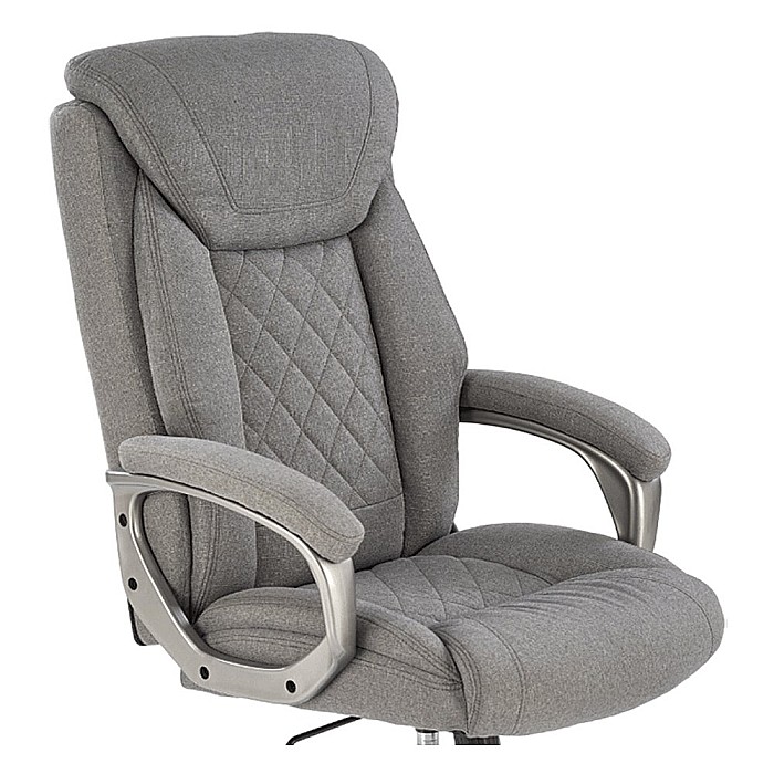 Scaun directorial HM Helder 2, stofa, cadru metalic cromat, mecanism de balansare, 100 kg, gri [3]