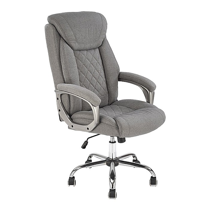 Scaun directorial HM Helder 2, stofa, cadru metalic cromat, mecanism de balansare, 100 kg, gri [2]