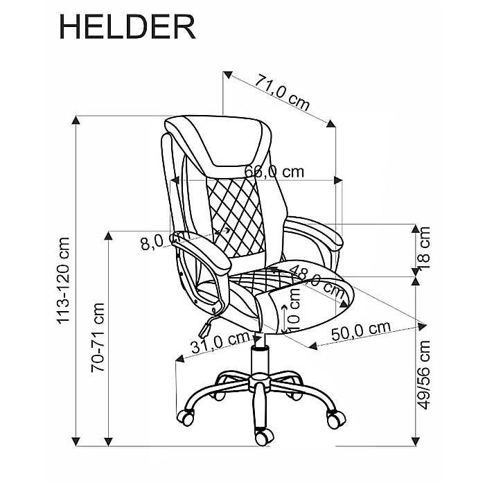 Scaun directorial HM Helder, piele ecologica, robust, inaltime reglabila, mecanism de balansare, 100 kg, negru [5]