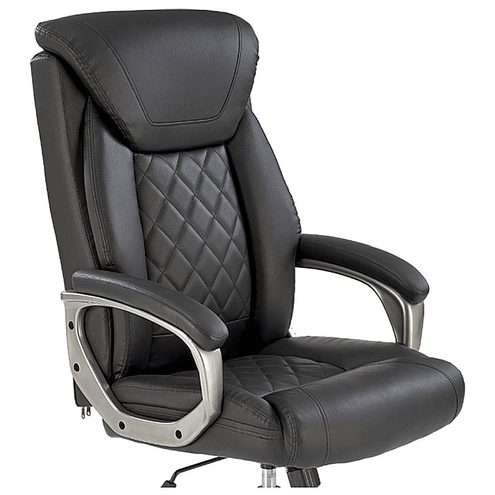 Scaun directorial HM Helder, piele ecologica, robust, inaltime reglabila, mecanism de balansare, 100 kg, negru [4]