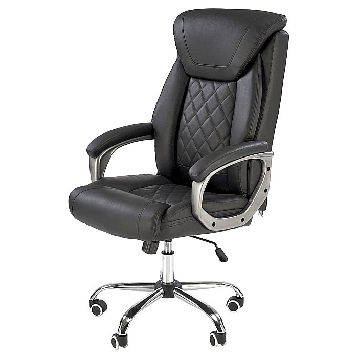 Scaun directorial HM Helder, piele ecologica, robust, inaltime reglabila, mecanism de balansare, 100 kg, negru [2]