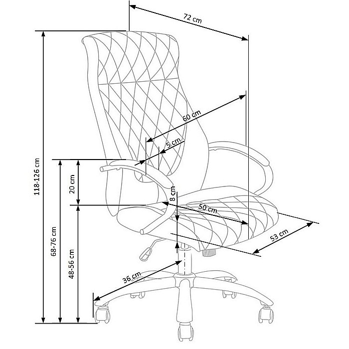 Scaun directorial HM Hilton, ergonomic, cadru cromat, mecanism de balans, robust, piele ecologica, 120 kg, maro [9]