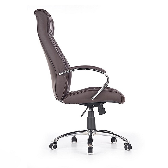 Scaun directorial HM Hilton, ergonomic, cadru cromat, mecanism de balans, robust, piele ecologica, 120 kg, maro [5]