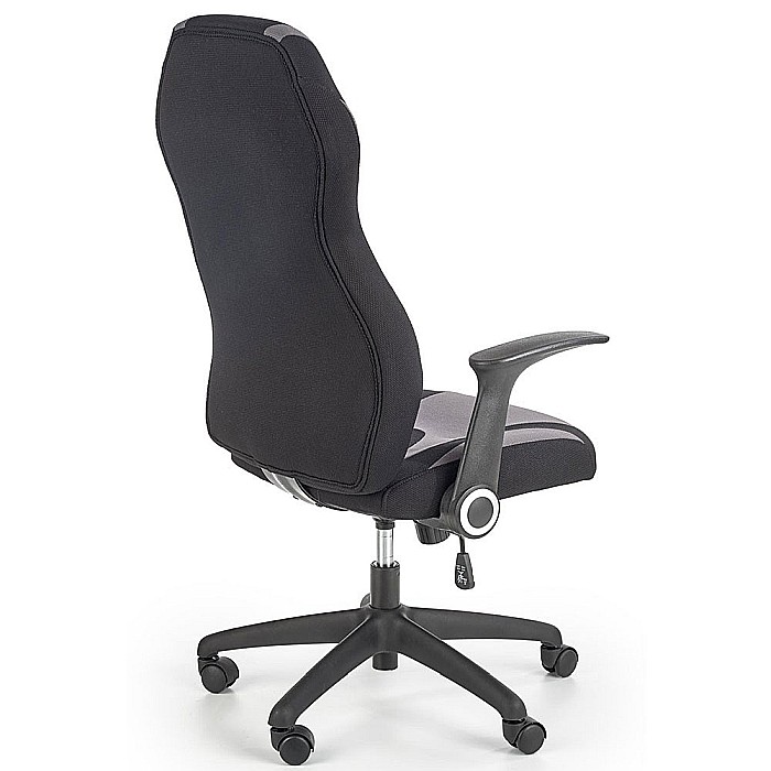 Scaun directorial HM Jofrey, gaming, tapiterie stofa, cadru polipropilena, mecanism de balans, cotiere incluse, 100 kg, gri/negru [6]