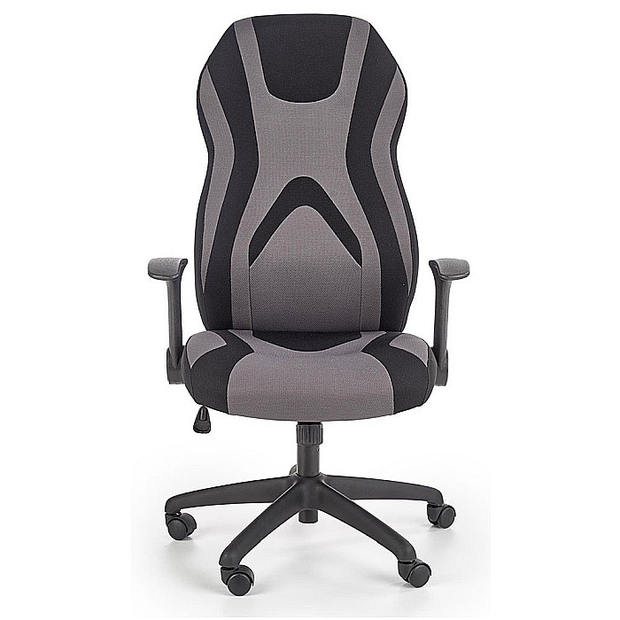 Scaun directorial HM Jofrey, gaming, tapiterie stofa, cadru polipropilena, mecanism de balans, cotiere incluse, 100 kg, gri/negru [5]