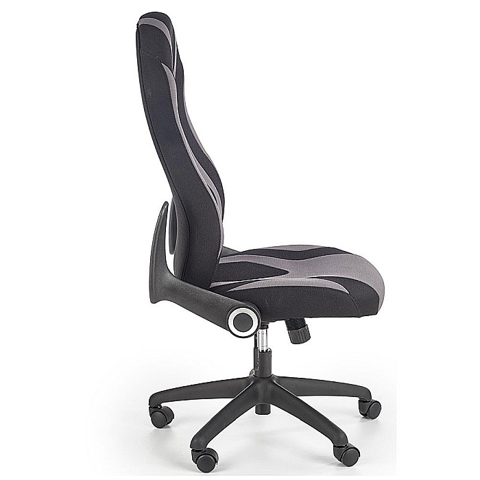 Scaun directorial HM Jofrey, gaming, tapiterie stofa, cadru polipropilena, mecanism de balans, cotiere incluse, 100 kg, gri/negru [2]