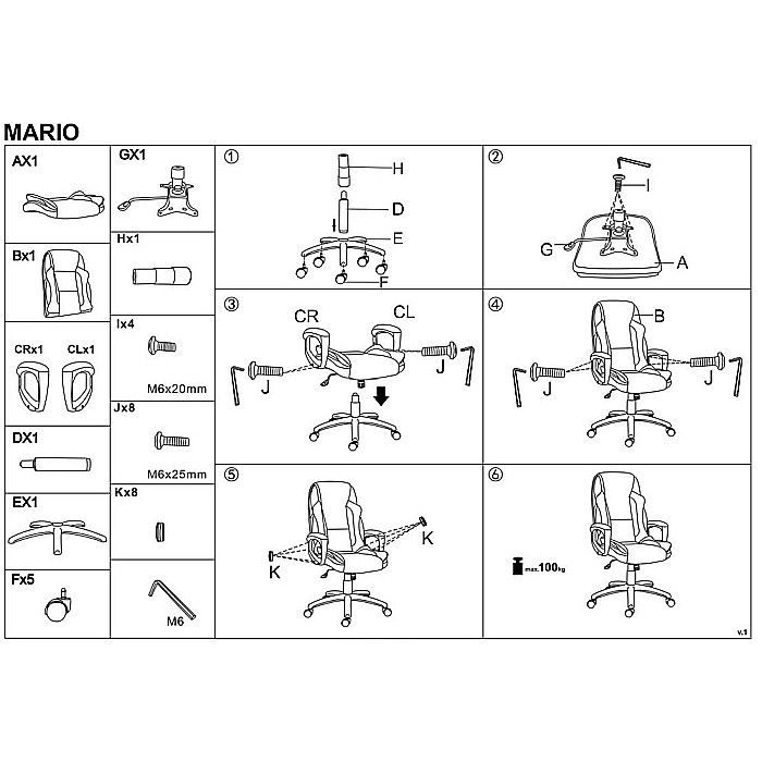 Scaun directorial HM Mario, piele ecologica, suport lombar, baza polipropilena, roti pivotante, mecanism de balans, roti de cauciuc,100 kg, negru [11]