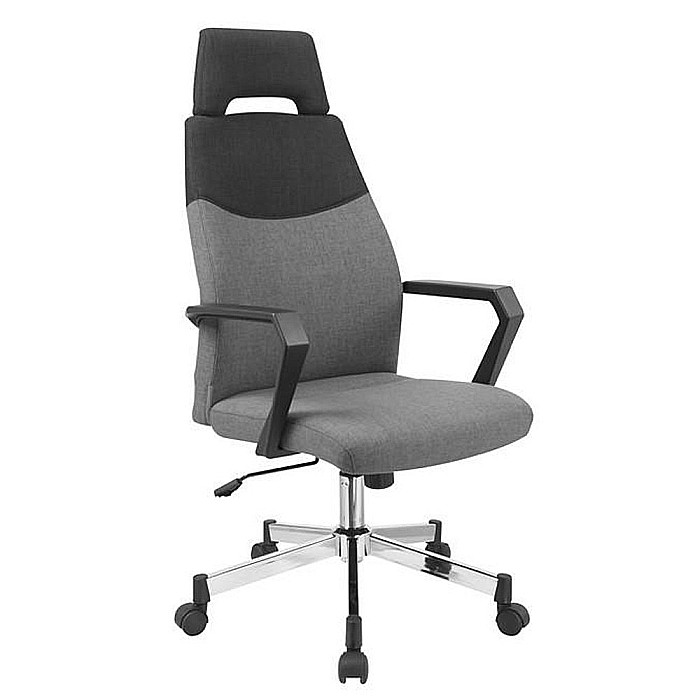 Scaun directorial HM Olaf, Ergonomic, Cadru de Otel, Stofa, Inaltime ajustabila, Mecanism balansare, Cu tetiera, 120 kg, 121x58x59 cm, Gri [6]