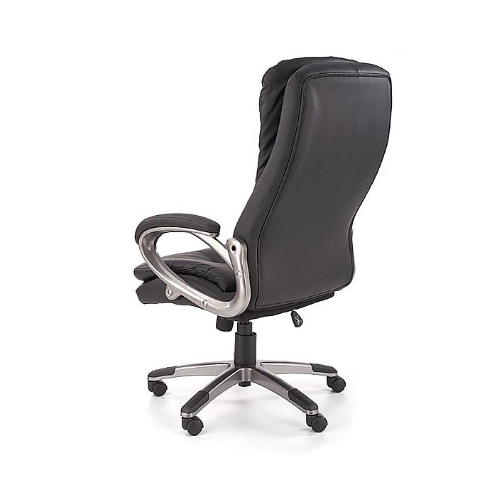 Scaun directorial Hm Preston, Robust, Piele ecologica, Inaltime reglabila, Mecanism balans, 100 Kg, Negru [2]