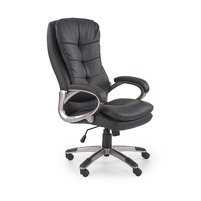 Scaun directorial Hm Preston, Robust, Piele ecologica, Inaltime reglabila, Mecanism balans, 100 Kg, Negru [1]