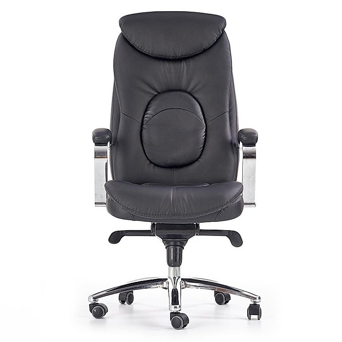 Scaun directorial HM Quad, piele ecologica, inaltime ajustabila, mecanism Multiblock, suport lombar, rotire 360 ˚, 150 kg, Negru [3]