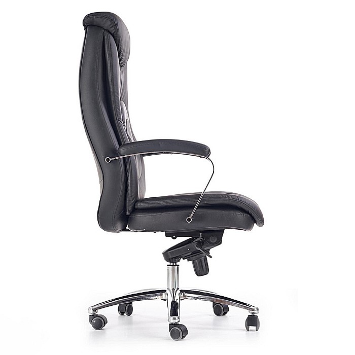 Scaun directorial HM Quad, piele ecologica, inaltime ajustabila, mecanism Multiblock, suport lombar, rotire 360 ˚, 150 kg, Negru [4]