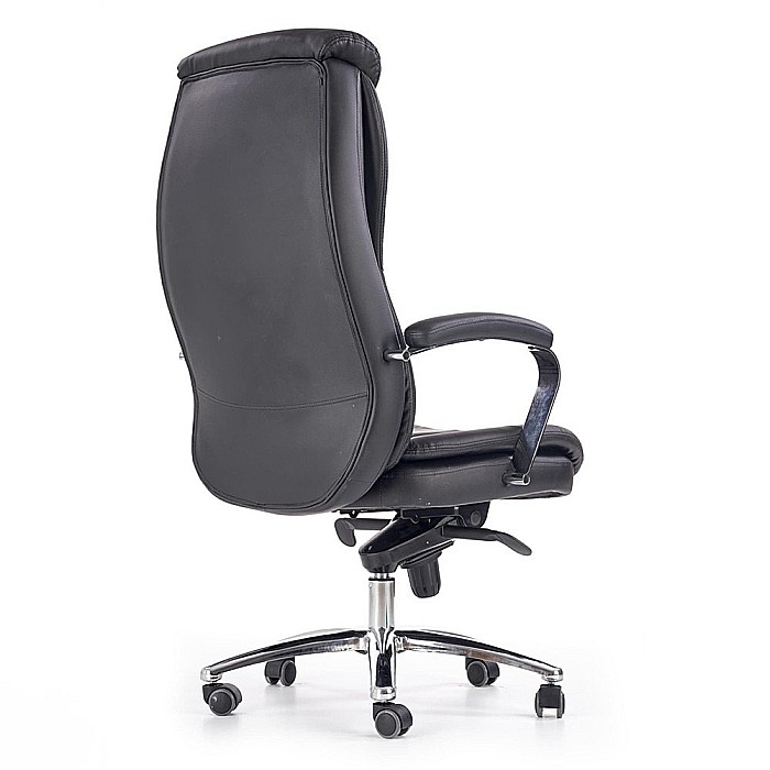 Scaun directorial HM Quad, piele ecologica, inaltime ajustabila, mecanism Multiblock, suport lombar, rotire 360 ˚, 150 kg, Negru [5]