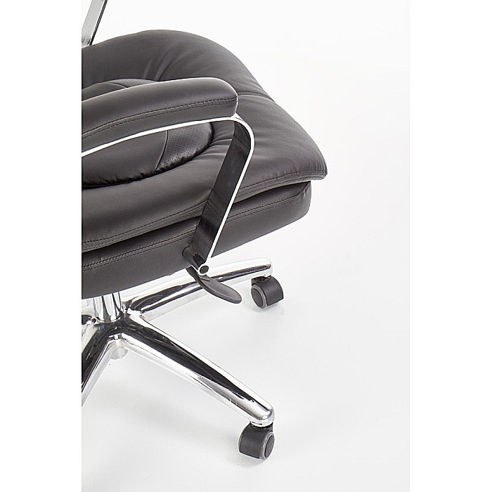 Scaun directorial HM Quad, piele ecologica, inaltime ajustabila, mecanism Multiblock, suport lombar, rotire 360 ˚, 150 kg, Negru [8]