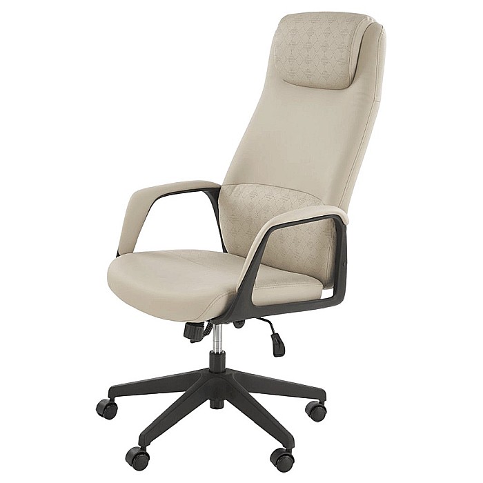 Scaun directorial HM Razor, piele ecologica, mecanism multiblock, tetiera integrata,120 kg, bej [2]