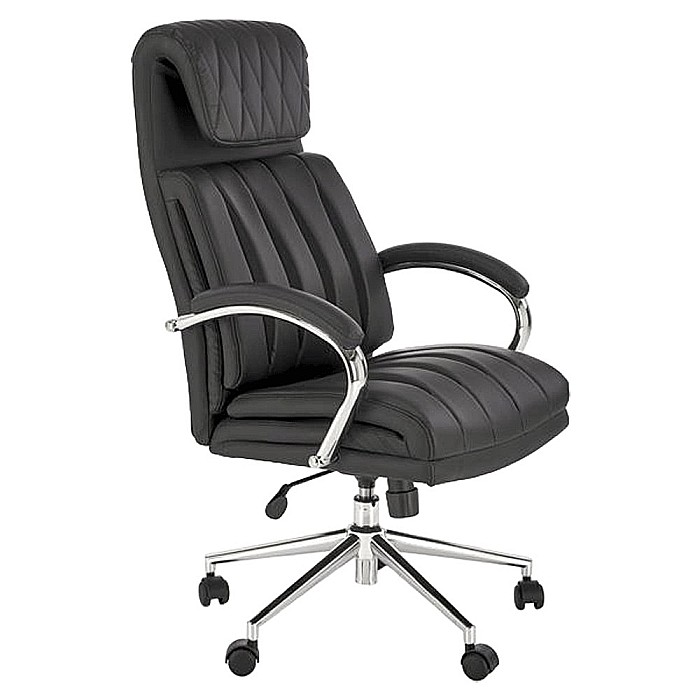Scaun directorial HM Romano, piele ecologica, mecanism de balansare, negru [2]