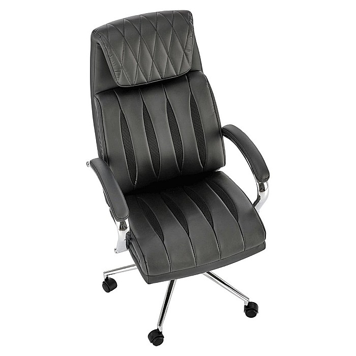 Scaun directorial HM Romano, piele ecologica, mecanism de balansare, negru [4]