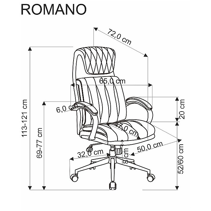Scaun directorial HM Romano, piele ecologica, mecanism de balansare, negru [13]
