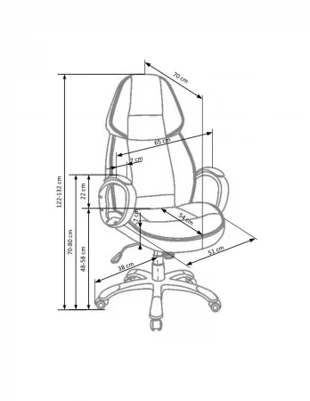 Scaun directorial HM Rubin, piele ecologica, baza metalica, roti cauciuc, 100 kg, negru [5]