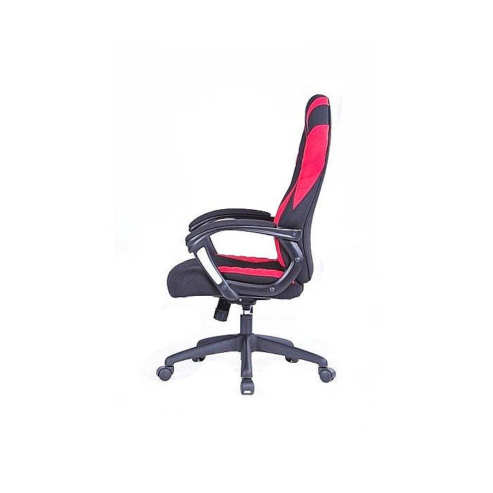 Scaun directorial HM Sheriff, gaming, tapiterie stofa, inaltime ajustabila, mecanism de balans, cotiere incluse, 100 kg, negru/ rosu [2]