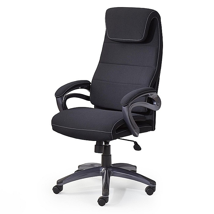 Scaun directorial HM Sidney, Ergonomic, Cadru Polipropilena, Tapiterie Stofa, Suport lombar, Inaltime ajustabila, 110 kg, 125x65x43 cm, Negru [2]
